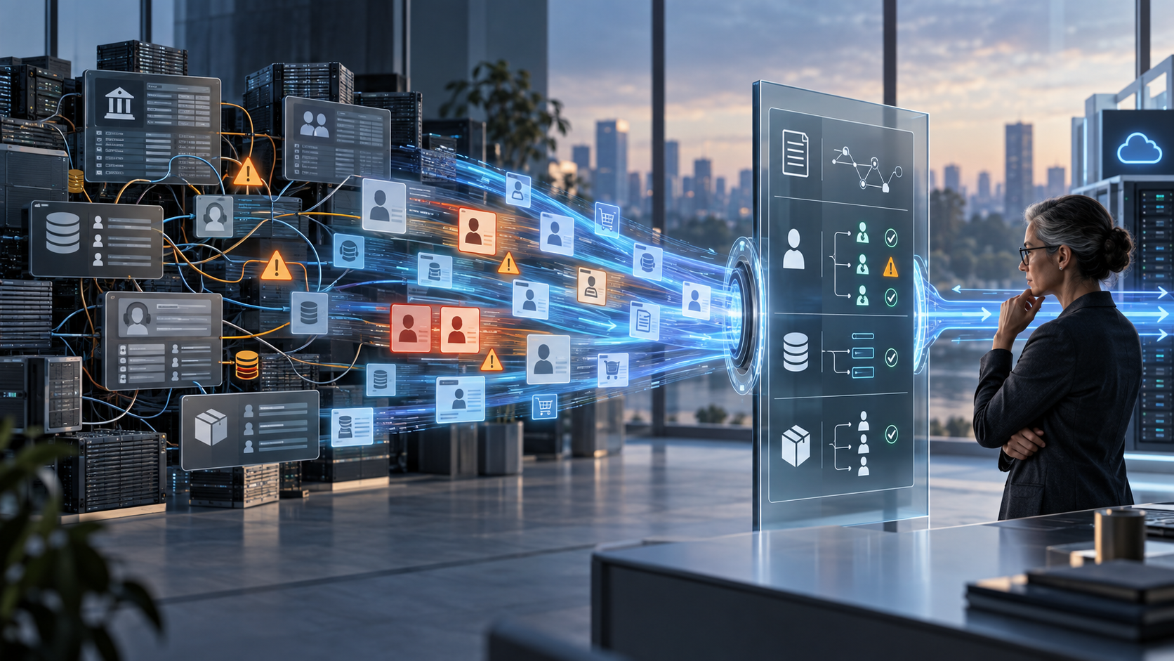 An experienced architect reviews a control boundary between inherited enterprise systems and a fast-moving AI agent layer.